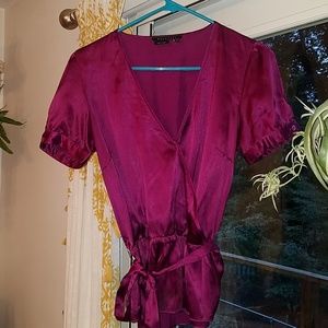 Short sleeve belted blouse